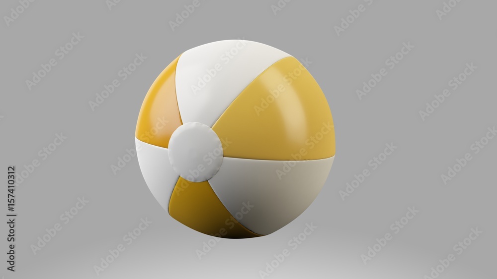 3d rendering Beach ball isolated on the white background 3d rendering Beach ball isolated on the white background