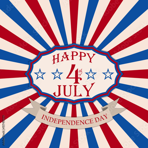 Vector Happy 4th of July background. Independence Day festive design.