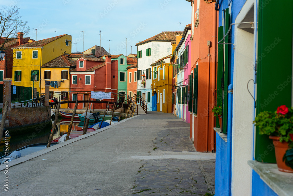 Picturesque houses in Burano