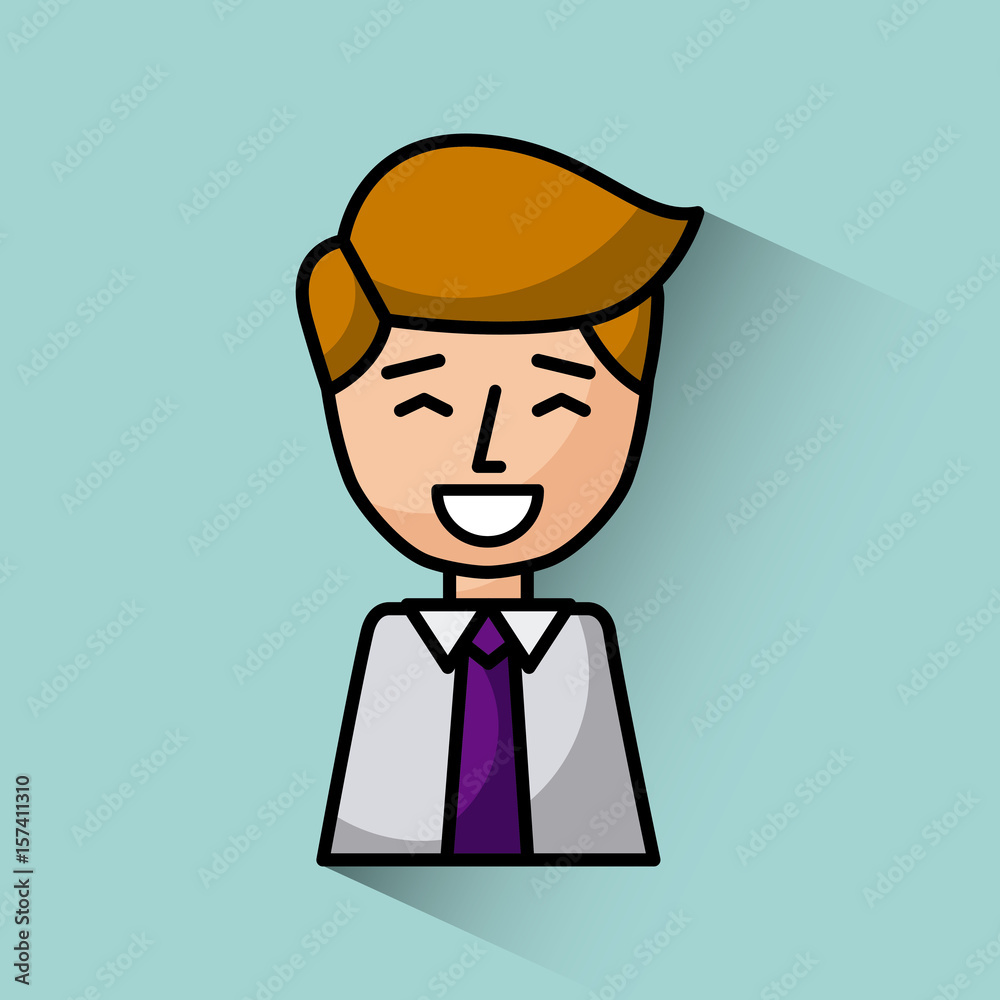 happy smiling young businessman image vector illustration design 