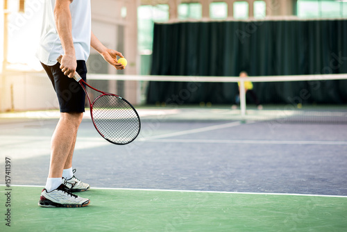 Skillful tennis player on playground © Yakobchuk Olena