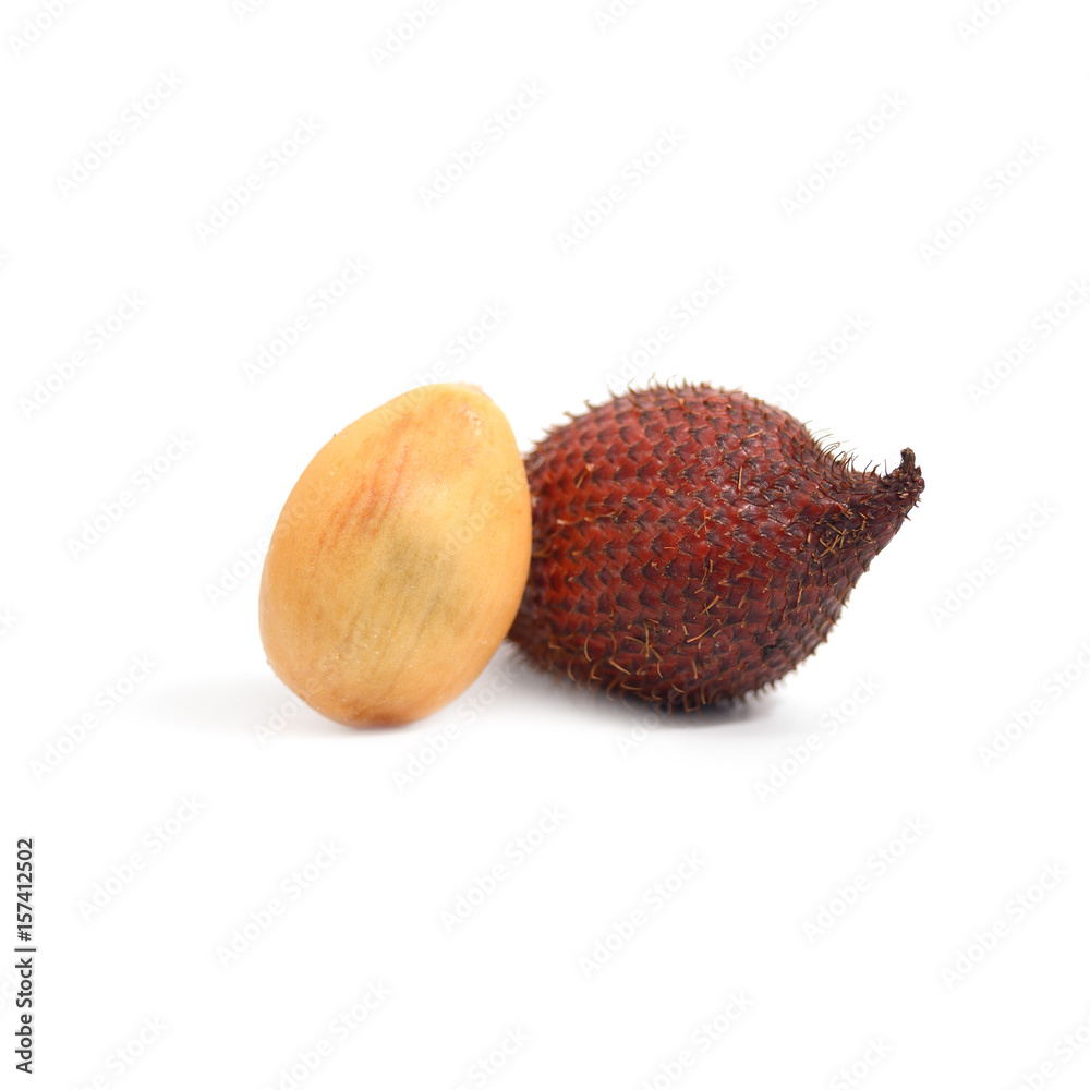 Tropical fruit : Salak snake fruit isolated on white background Tropical fruit : Salak snake fruit isolated on white background