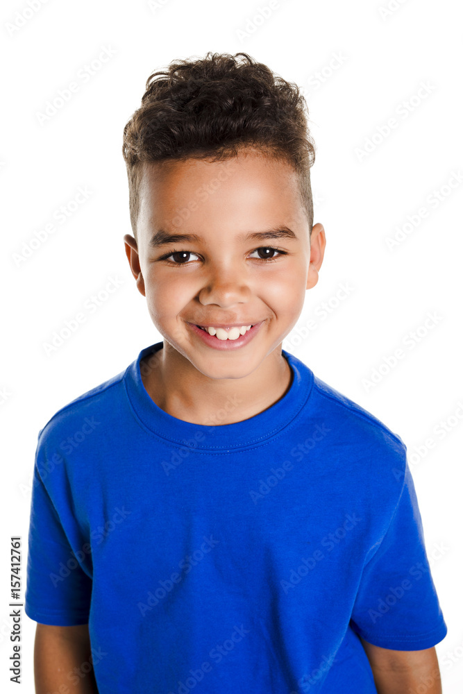 Adorable african boy on studio white background Adorable african boy on studio white background