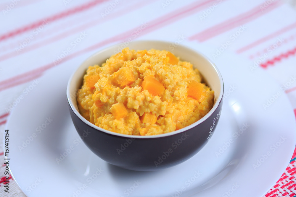 Millet cereal with pumpkin is a useful breakfast and a national Russian dish. Millet cereal with pumpkin is a useful breakfast and a national Russian dish.