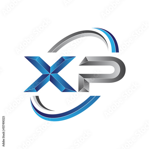 Simple initial letter logo modern swoosh XP