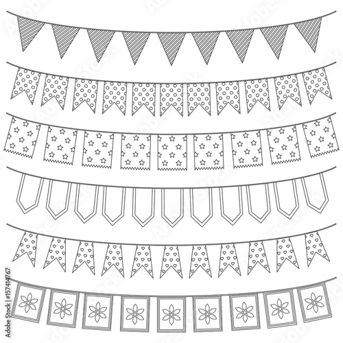 Set of garlands, vector illustration