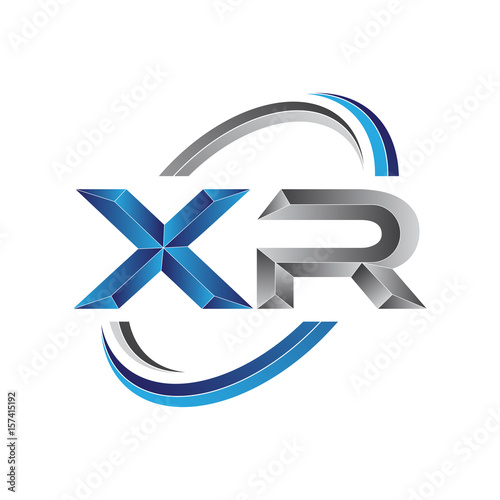 Simple initial letter logo modern swoosh XR