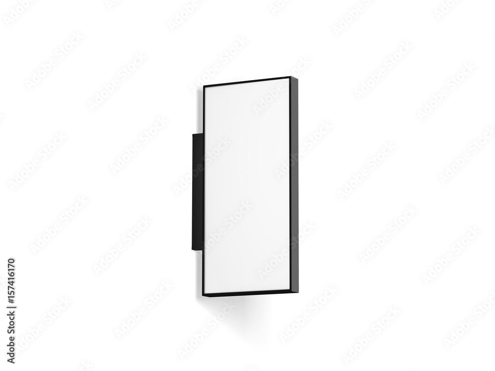 Blank rectangular store outdoor signage mock up isolated, 3d rendering.  Empty square light box mockup. Vertical shop lightbox. Street sign hanging  on the wall. Signboard for logo presentation. Illustration Stock | Adobe