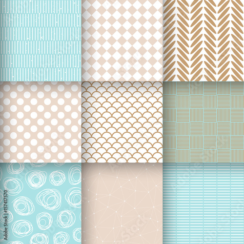 Seamless patterns abstract pastel colors vector
