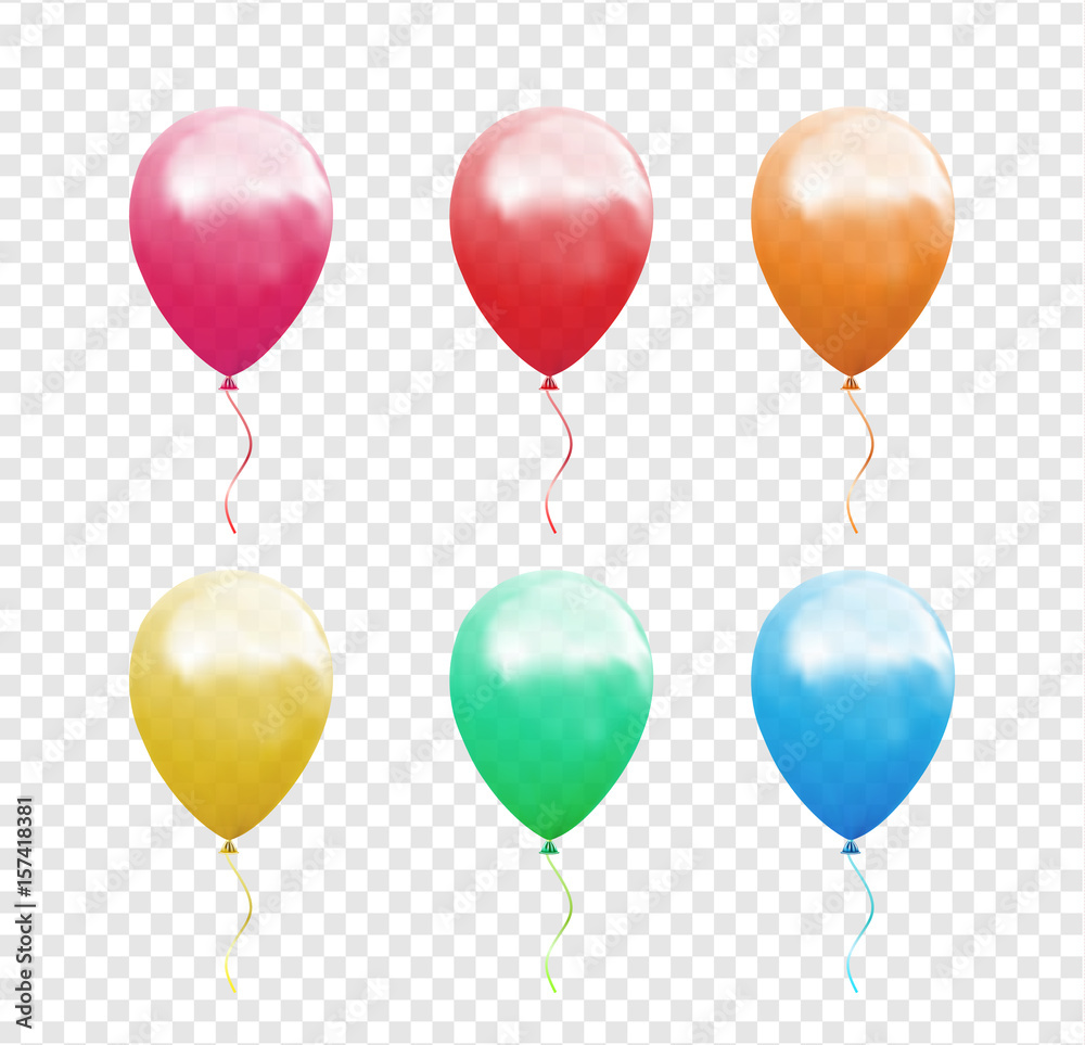 Set of colorful balloons on the transparent background. Isolated Set of colorful balloons on the transparent background. Isolated
