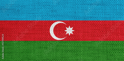 Fahne von Aserbaidschan auf altem Leinen