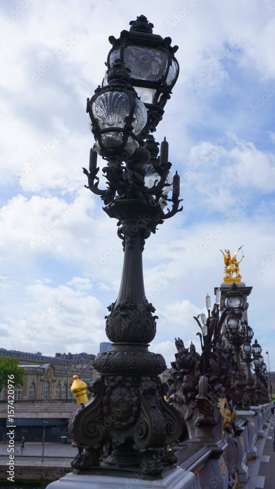 Photo of iconic Alexander III bridge, Paris, France
