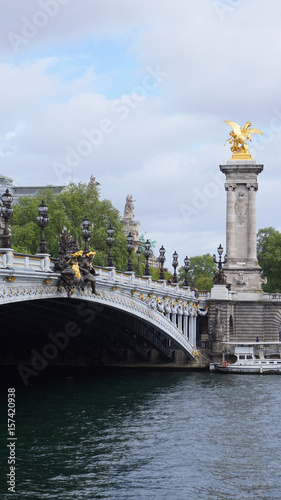 Photo of iconic Alexander III bridge, Paris, France