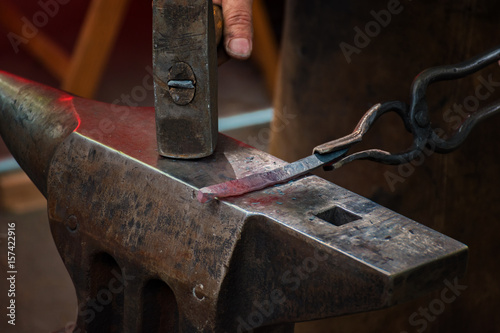 Blacksmith, smithy and blacksmith tools - Folk art
