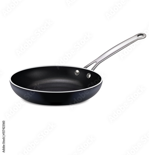 Frying pan. 3D vector illustration