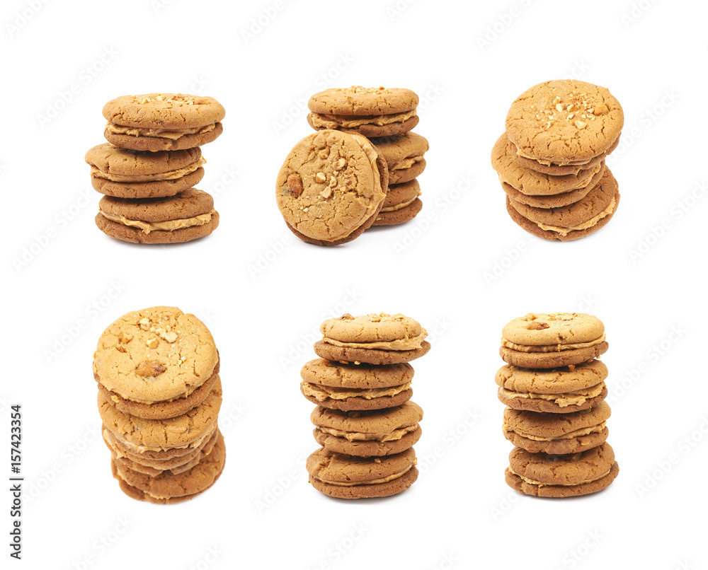 Peanut butter homemade cookie isolated Peanut butter homemade cookie isolated
