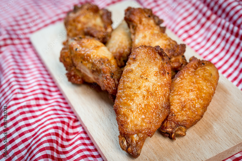 fried chicken wings on table fried chicken wings on table