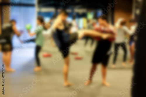 Abstract blur Thai boxing in the gym (Muay-Thai)