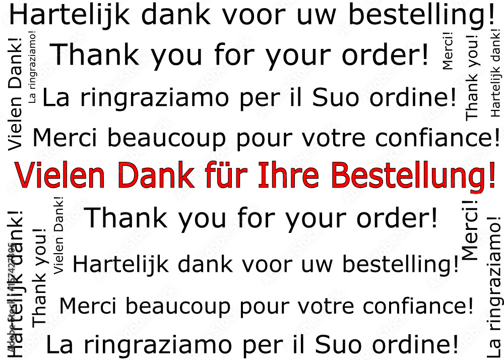 Obraz premium Thank you for your order - in german