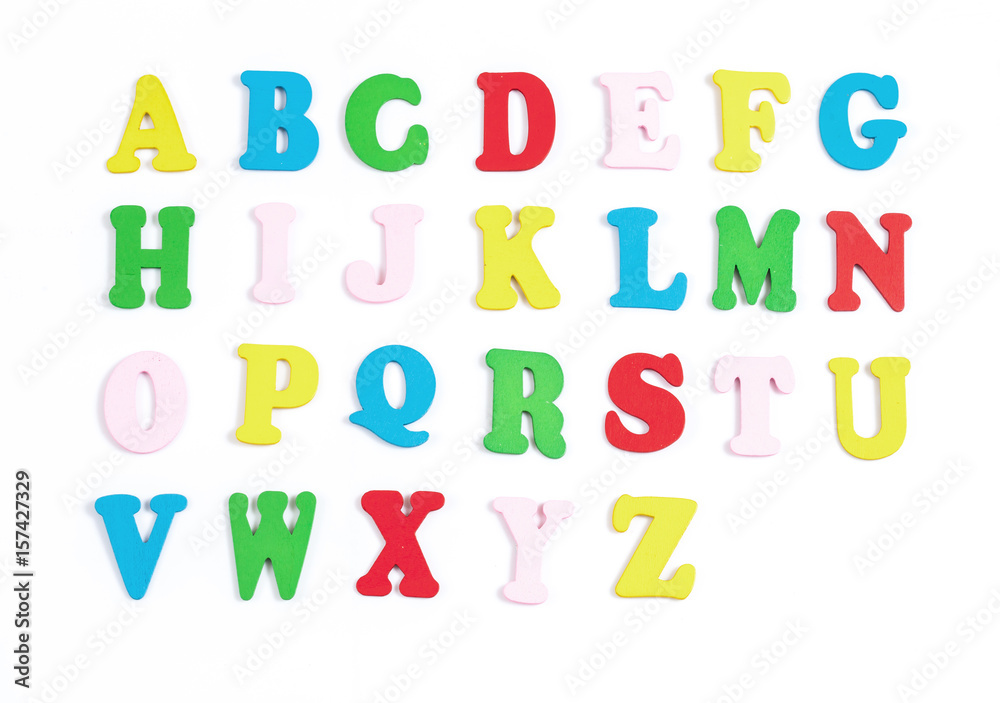 alphabet on white background