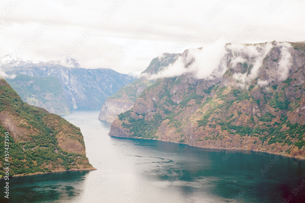 top view of Aurlandfjord