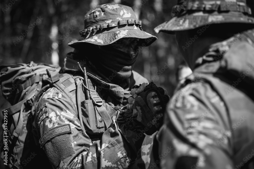 Two military men shaking hands Two military men shaking hands