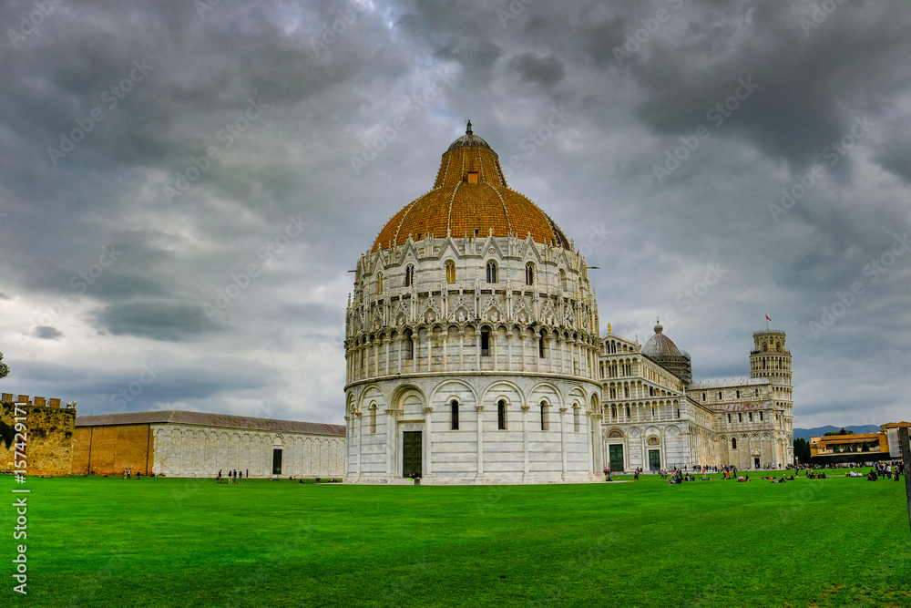 The Pisa Baptistery In Rome,Italy.