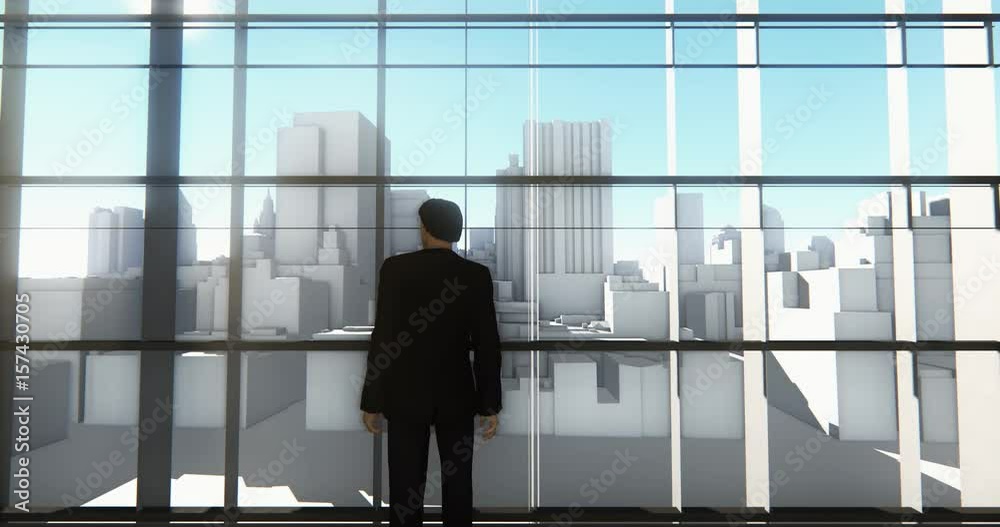 4k a businessman standing on the front of windows & outlook business building. 4k a businessman standing on the front of windows & outlook business building.