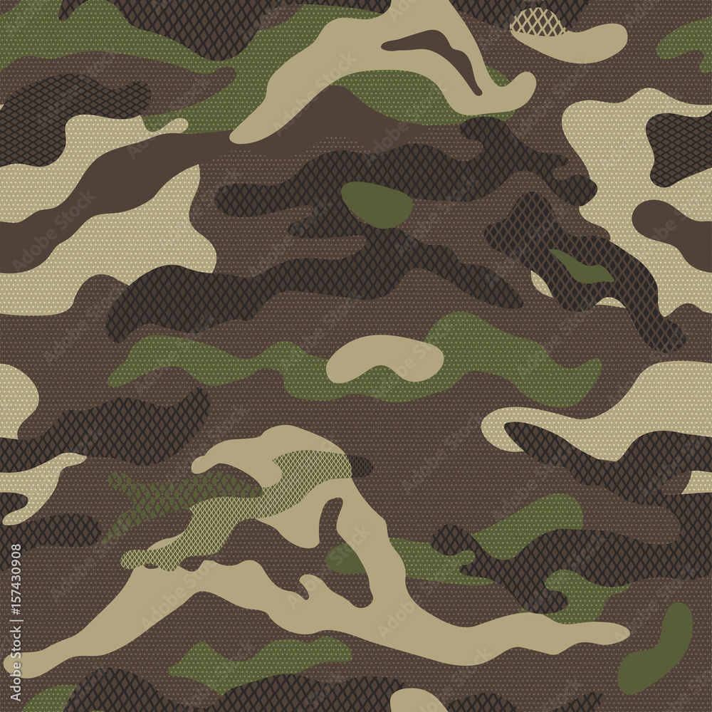 Camouflage pattern background classic clothing Vector Image