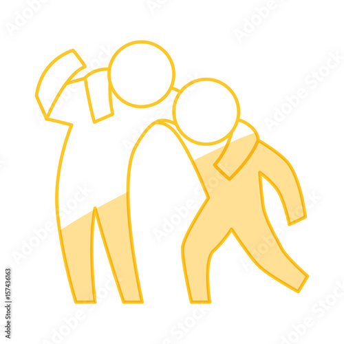 Person helping someone icon vector illustration graphic design