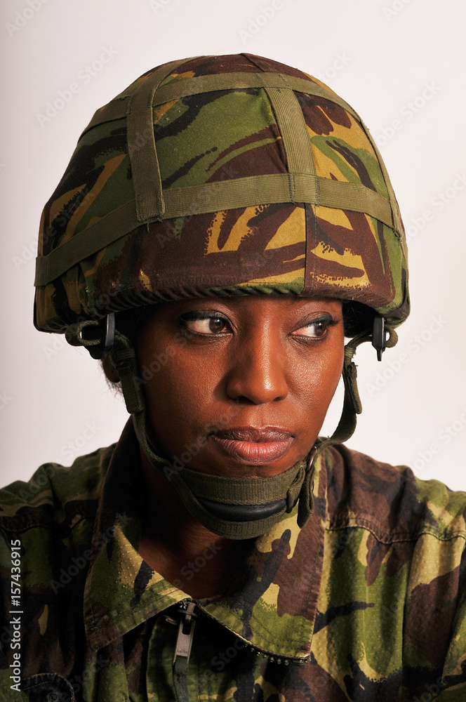 Portrait of black woman wearing British army uniform. Stock Photo | Adobe  Stock