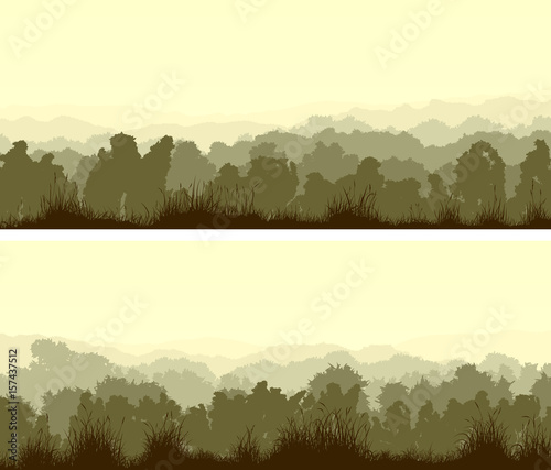 Horizontal wide banners of deciduous wood. photo