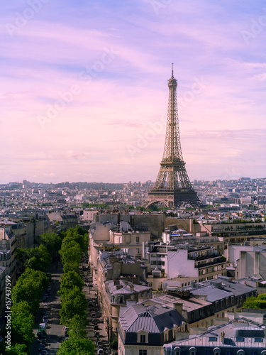 View of Paris with Eiffel tower from Are de Triomphe © Surajet.L