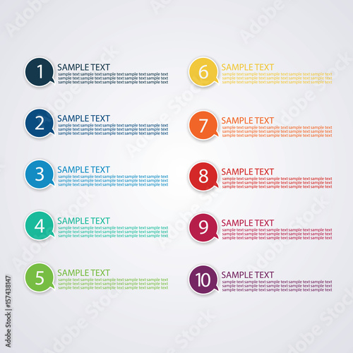 bullet and numbering vector infographic