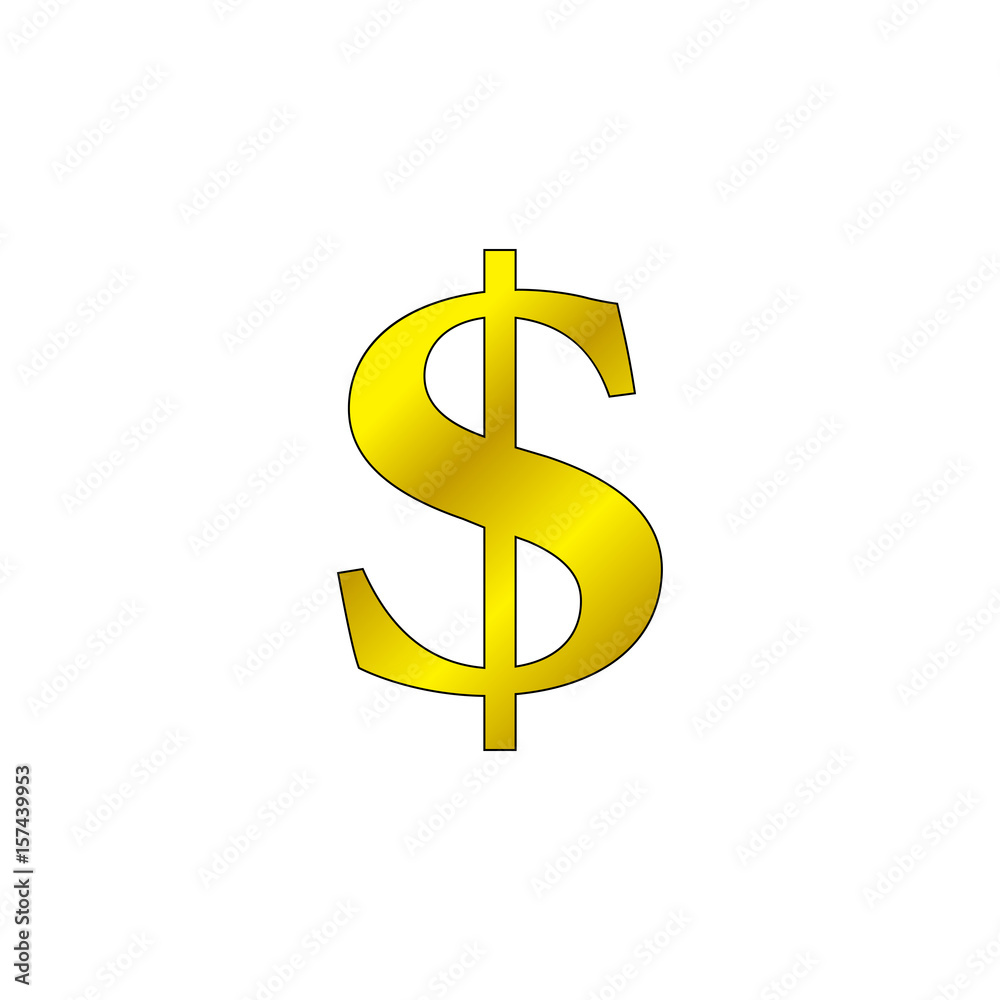 Obraz premium dollar symbol. vector sign, solid logo illustration, colorful pictogram isolated on white