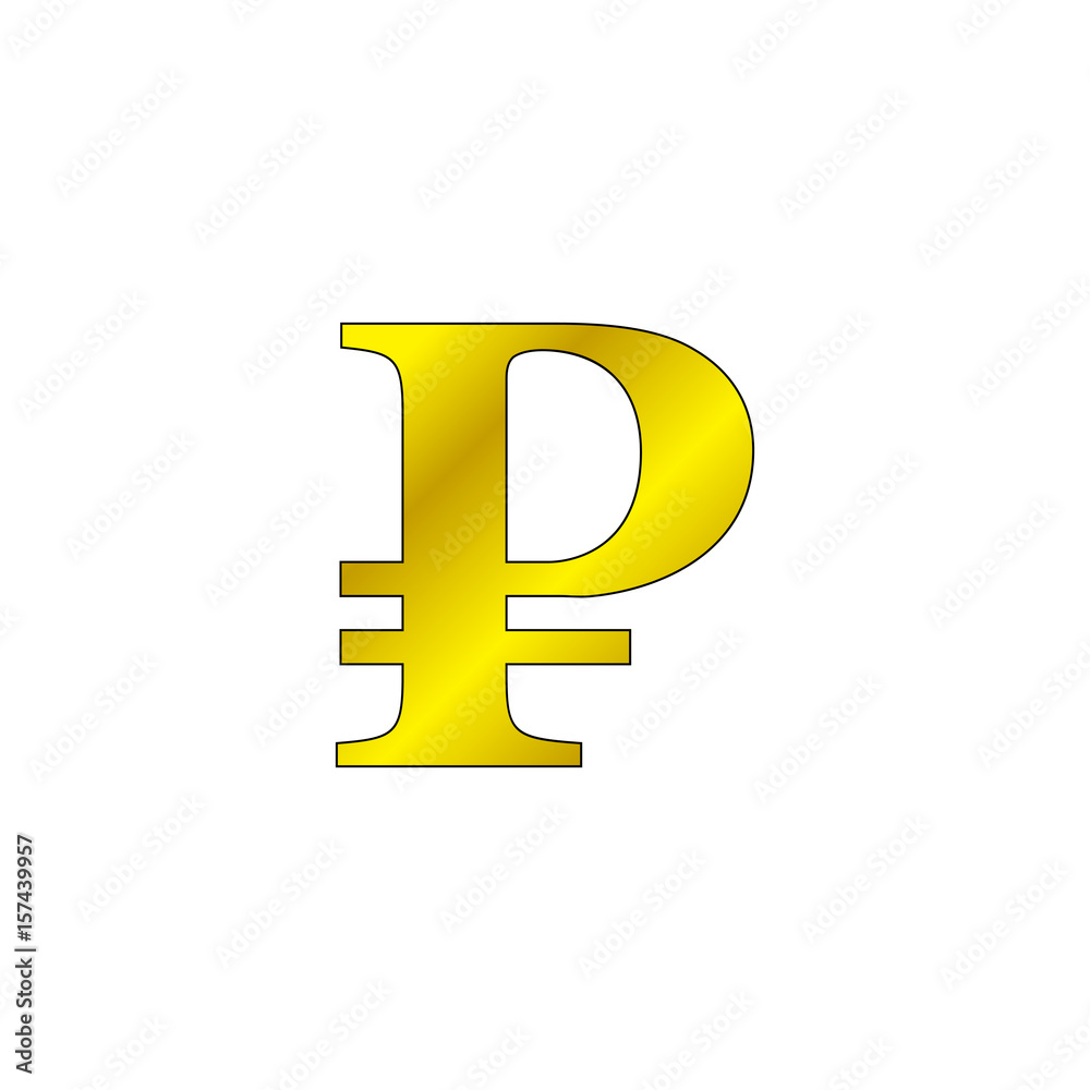 Obraz premium russian ruble symbol. vector sign, solid logo illustration, colorful pictogram isolated on white