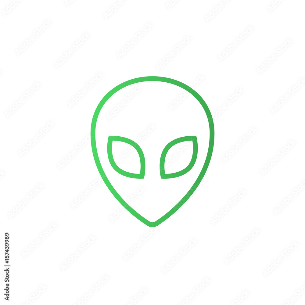 Alien line icon, outline vector logo illustration, linear pictogram isolated on white Alien line icon, outline vector logo illustration, linear pictogram isolated on white