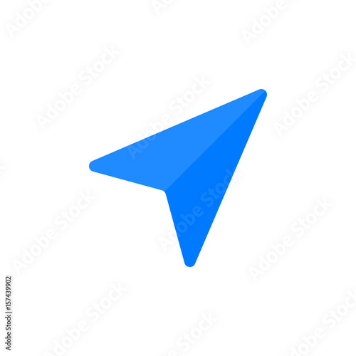 Location arrow icon vector, solid logo illustration, colorful pictogram isolated on white