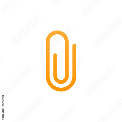 paper clip line icon, outline vector logo illustration, linear pictogram isolated on white