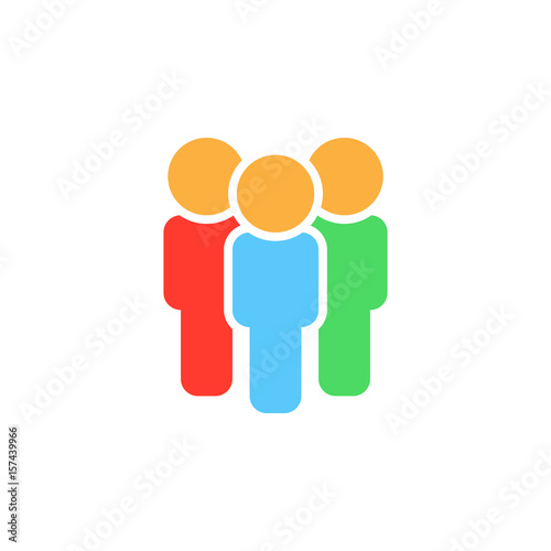 people icon vector, team solid logo illustration, colorful pictogram isolated on white