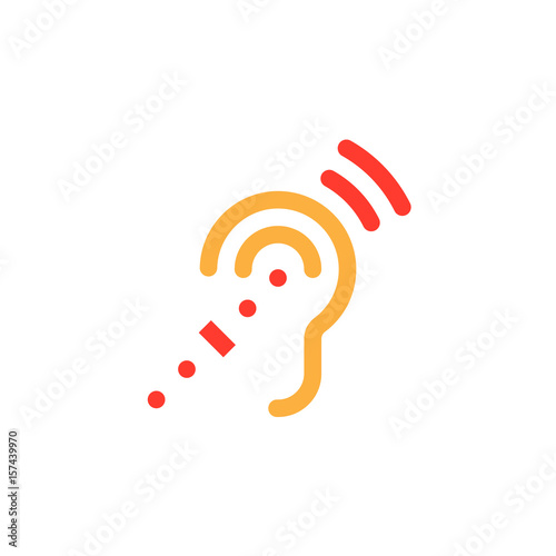 Assistive Listening Systems Symbol. deafness line icon, outline vector logo illustration, linear pictogram isolated on white