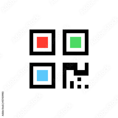 qr code icon vector, solid logo illustration, colorful pictogram isolated on white