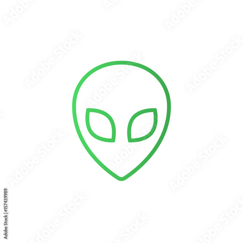 Alien line icon, outline vector logo illustration, linear pictogram isolated on white