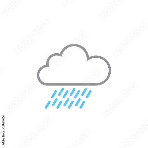 cloud rain line icon, outline vector logo illustration, linear pictogram isolated on white