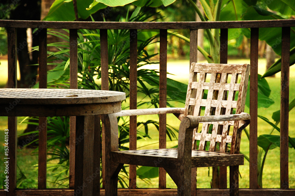 Take a rest with chair in the garden