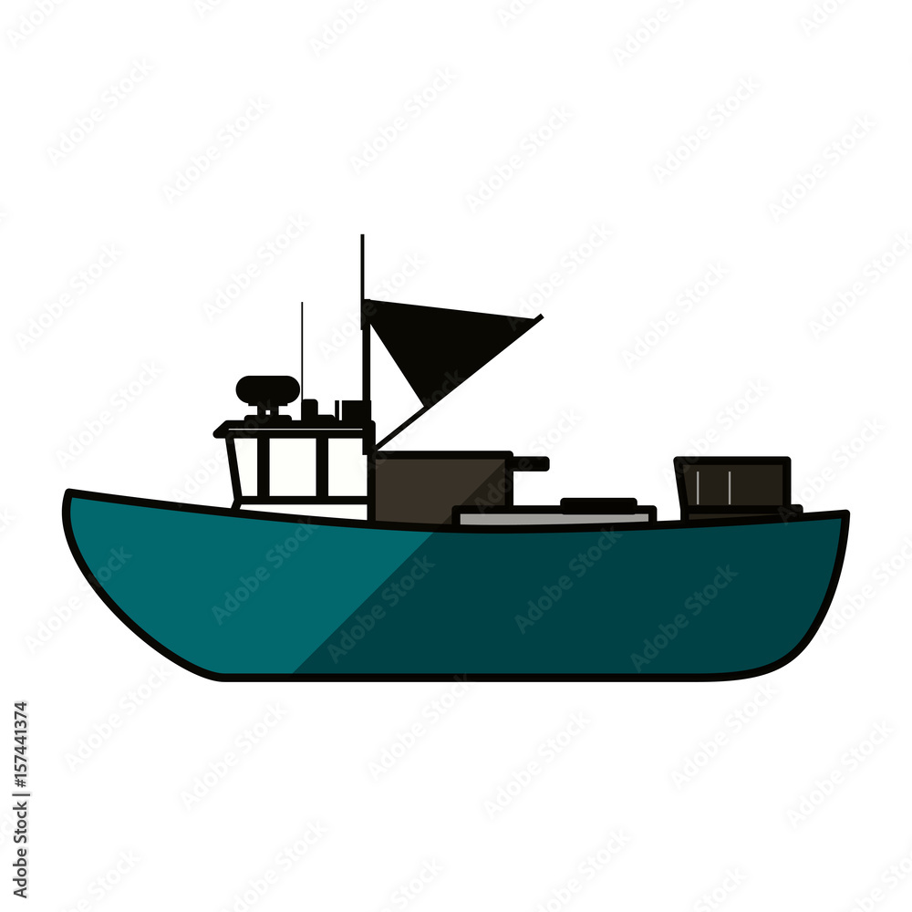 Fishing boat isolated icon vector illustration graphic design