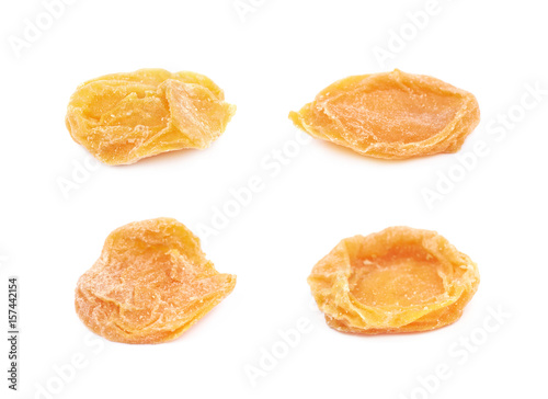 Single dried apricot isolated
