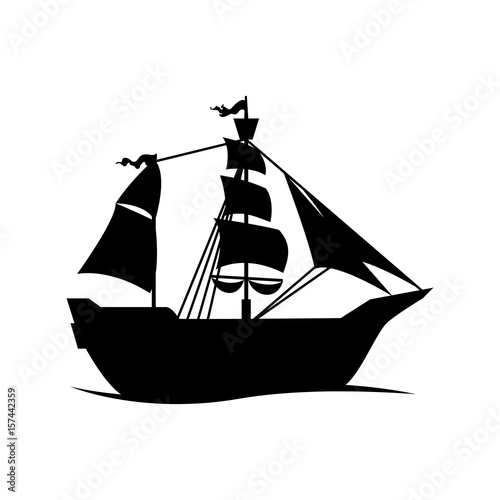 Pirate boat ship icon vector illustration graphic design