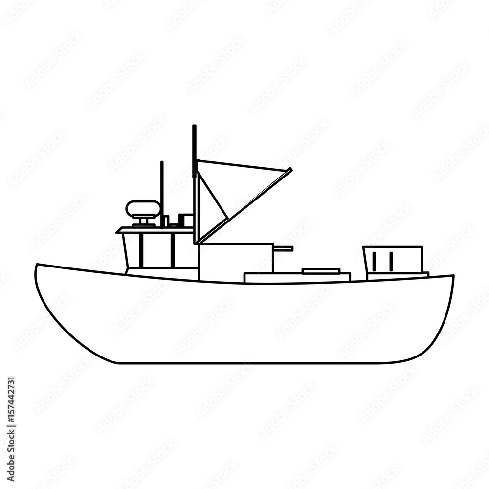 Obraz premium Fishing boat isolated icon vector illustration graphic design