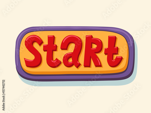 Hand drawn start web button. internet button